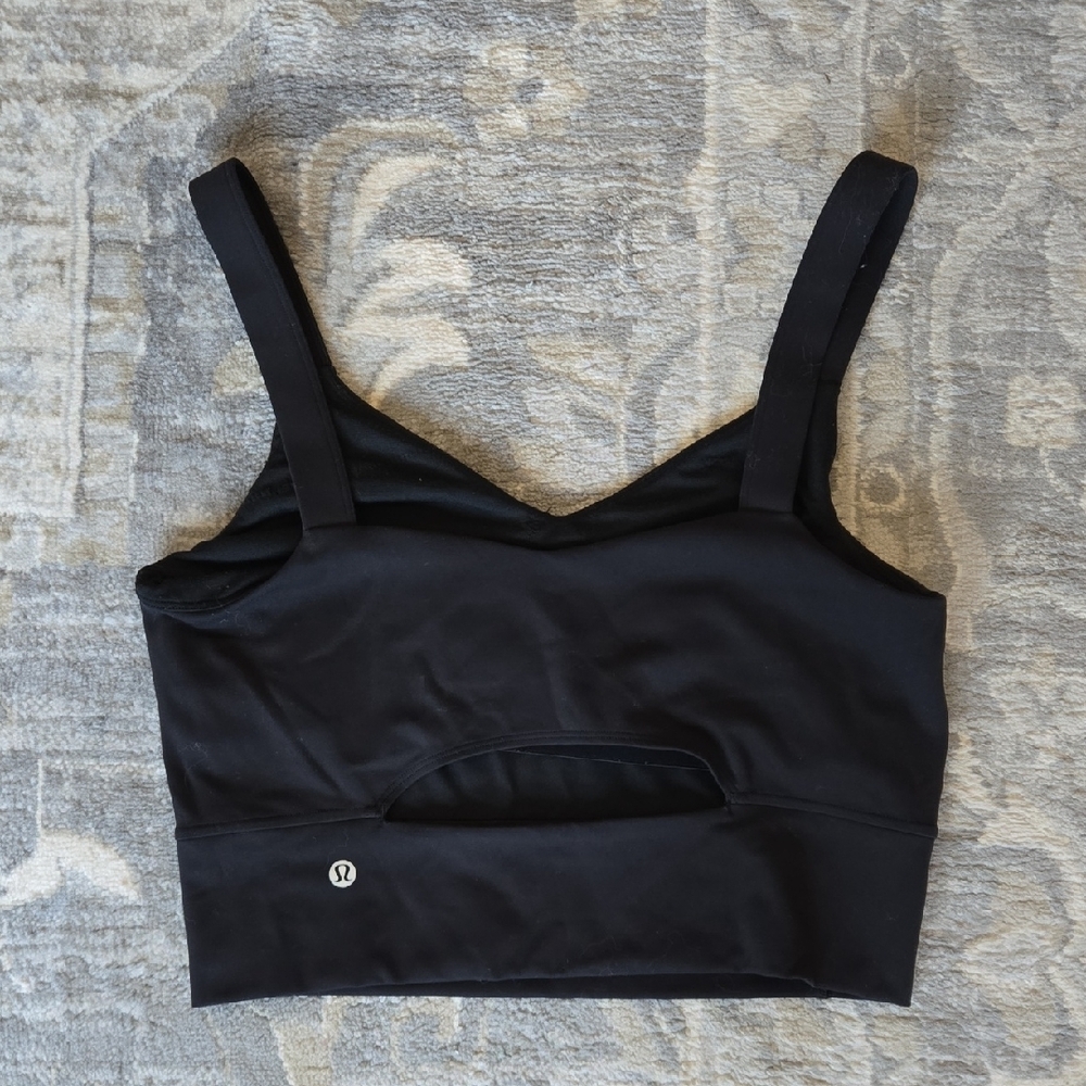 Lululemon Black Activewear Set Size 10 Fleece Leggings Longline Bra Jacket - Picture 3 of 6